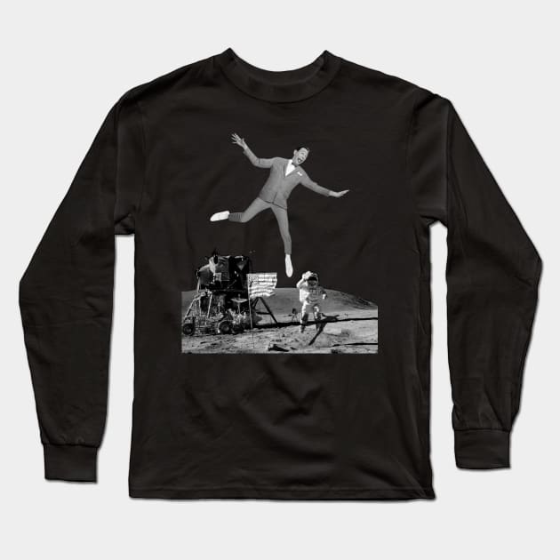 Pee Wee Herman On The Moon Long Sleeve T-Shirt by Hursed